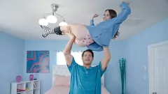 Play Creamy Orgasm with Petite Teen Step-Sis and Her Tiny Tits