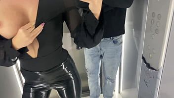 Play Met Escort in Elevator with Latex and Leather and Took her Hole - Cock2squirt