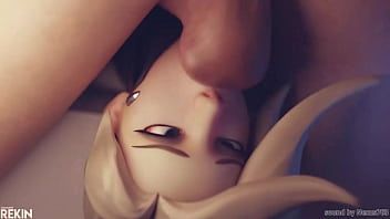 Play Overwatch Lesbian 12 inch 2 sided Dildo pussy stuffing