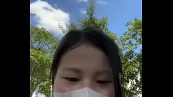 Play Asian girl masterbate on street