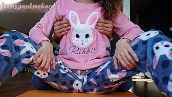 Play Stepbrother teasing small tits and wet pussy stepsister in pajamas